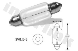 Žiarovka - sulfitka 12V/18W dlhá široká